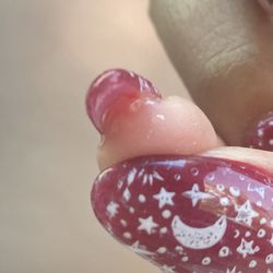 La Belle Nails & Spa - My skin coming off my nail. i'm not a nail tech but i don't think that's supposed to happen