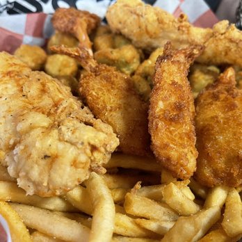 Billy Gail's - Ozark - Fried catfish, chicken, and shrimp with fries and fried okra. - American Near Me - Ozark, Missouri