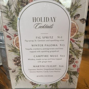 Super Nacho - Holiday Drinks Special. - Mexican Near Me - Goshen, New York