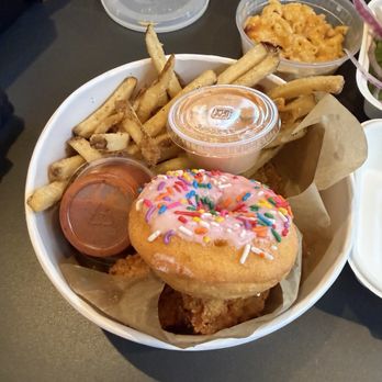 SugarBird - The Bird & Sugar Combo - Tenders, fries, donut, dipping sauce - Chicken Shop Near Me - Pittsburgh, Pennsylvania