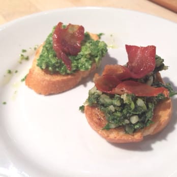 Sur La Table - Bruschetta with pesto and prosciutto - Kitchen Supplies Near Me - Kirkland, Washington Sur La Table - Bruschetta with pesto and prosciutto - Kitchen Supplies Near Me - Kirkland, Washington