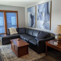Allegheny Springs Snowshoe - #308 Living Room with Natuzzi sectional sleeper sofa with fold out memory foam mattress.