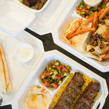 Aladdin Halal Grill - Beef Shawarma Arabi and Kafta Kabab Plate - Halal Near Me - Round Rock, Texas