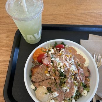CAVA - Greens + Grains Bowl Salmon + Strawberry Sesame - Mediterranean Near Me - Yukon, Oklahoma