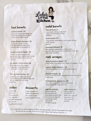 Menu photo 1 Lulu’s Little Kitchen Albany, CA Menu photo 1 Lulu’s Little Kitchen Albany, CA