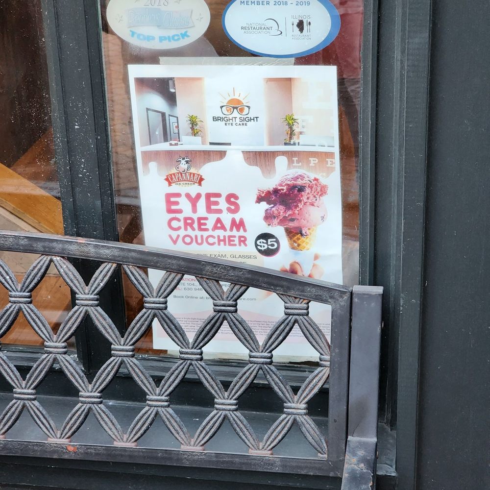 Cap’s Ice Cream - a sign in the window - Ice Cream & Frozen Yogurt Near Me - Mount Prospect, Illinois