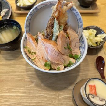 Tendon Kohaku - Seared Salmon Aimori Tendon - Japanese Near Me - Bellevue, Washington Tendon Kohaku - Seared Salmon Aimori Tendon - Japanese Near Me - Bellevue, Washington