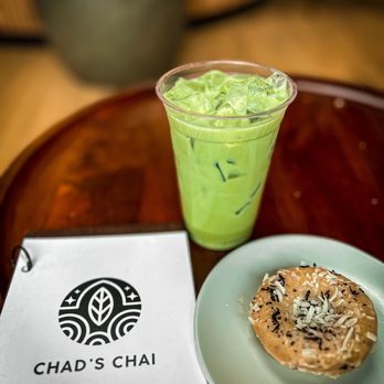 Chad's Chai - Lavender basil matcha latte + coconut mochi donut - Tea Rooms Near Me - Winston-Salem, North Carolina Chad's Chai - Lavender basil matcha latte + coconut mochi donut - Tea Rooms Near Me - Winston-Salem, North Carolina