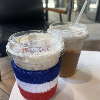 Nosy Neighbors Coffee & Donuts - The Olympian and Ice Chai w/ Strawberry Foam - Coffee & Tea Near Me - Pasadena, California Nosy Neighbors Coffee & Donuts - The Olympian and Ice Chai w/ Strawberry Foam - Coffee & Tea Near Me - Pasadena, California