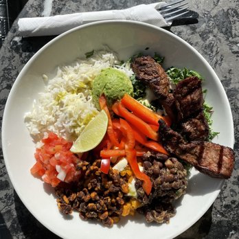 Impact Kitchen - Zesty Mexican Power Bowl, with added steak - tastes delicious, try it with fish! - Cafes Near Me - Toronto, Ontario