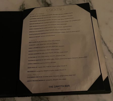 Menu photo 1 The Dakota Bar New York, NY