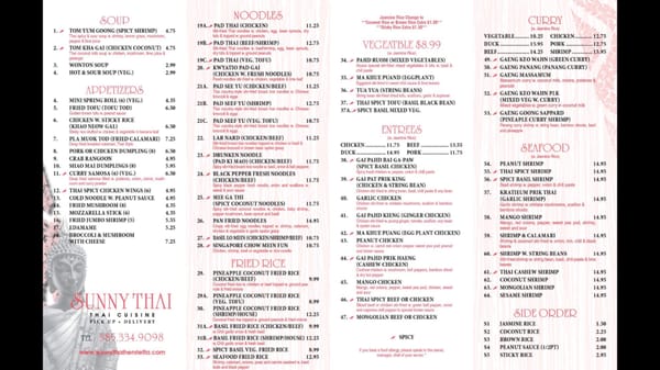 Menu photo 1 Sunny Thai Henrietta, NY