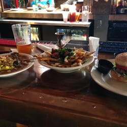 Gumbo, pork belly poutine, lamb burger.  Damn good!