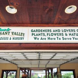 Pleasant Valley Greenhouses & Nursery - Mission statement over the entrance