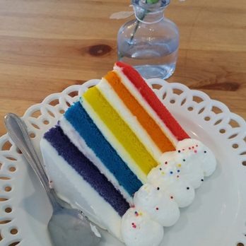 Cafe Maji - Rainbow cake- was just ok. I've had better cake, so I wasn't a fan - Coffee & Tea Near Me - Artesia, California