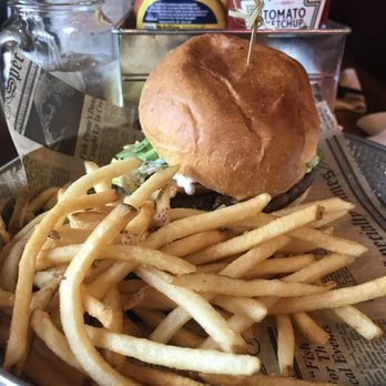 Novelty Eats - Black bean burger with fries. - Comfort Food Near Me - Bronx, New York