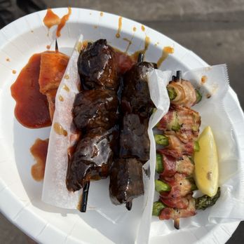 Bengal Barbecue - Beef skewers, chicken, skewers, asparagus- bacon wrapped - Barbeque Near Me - Anaheim, California