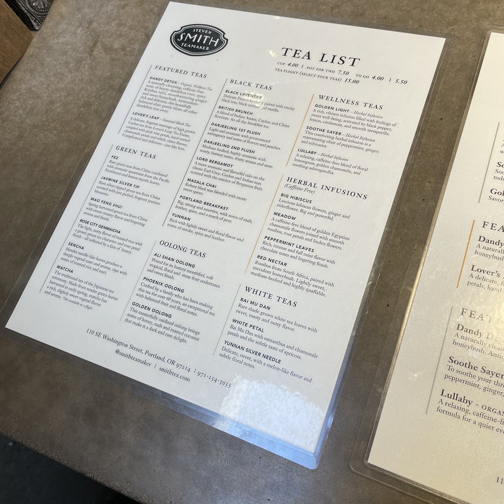 Smith Teamaker - Tea List - Tea Rooms Near Me - Portland, Oregon Smith Teamaker - Tea List - Tea Rooms Near Me - Portland, Oregon