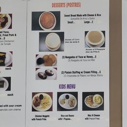 a menu for desserts a menu for desserts