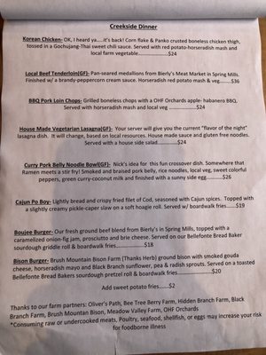 Menu photo 3 Creekside at the Gamble Mill Bellefonte, PA Menu photo 3 Creekside at the Gamble Mill Bellefonte, PA