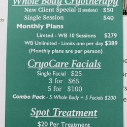 Castle Rock Regenerative Health - Pricing 2019