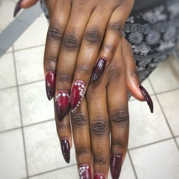 Dragon Nails - Vampire Red Ombré by Tony aka Magic Man - Nail Salons Near Me - Minneapolis, Minnesota Dragon Nails - Vampire Red Ombré by Tony aka Magic Man - Nail Salons Near Me - Minneapolis, Minnesota