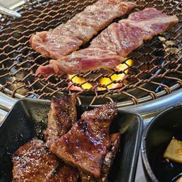 Cooking on the golden wire grill is next level, only for premium meats though, get that marinated galbi cooking. Cooking on the golden wire grill is next level, only for premium meats though, get that marinated galbi cooking.