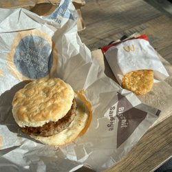 McDonald's - Sausage biscuit and hash browns