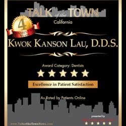 Kanson Kwok Lau, DDS - Talk of the Town - Excellence in Patient Satisfaction 2013
