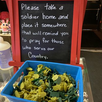 Flippers Family Arcade - a sign that says please take a soldier home and place it somewhere that will remind you to pray for those country - Bars Near Me - Cheyenne, Wyoming Flippers Family Arcade - a sign that says please take a soldier home and place it somewhere that will remind you to pray for those country - Bars Near Me - Cheyenne, Wyoming