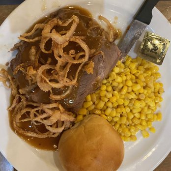 The Auslander - Schmorbraten - pot roast over mashed potatoes and corn. - German Near Me - Fredericksburg, Texas The Auslander - Schmorbraten - pot roast over mashed potatoes and corn. - German Near Me - Fredericksburg, Texas