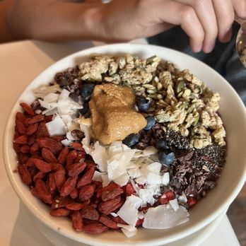 Healthy Being Cafe & Juicery - Sunshine Superfood Acai Bowl with peanut butter - Juice Bars & Smoothies Near Me - Jackson, Wyoming Healthy Being Cafe & Juicery - Sunshine Superfood Acai Bowl with peanut butter - Juice Bars & Smoothies Near Me - Jackson, Wyoming