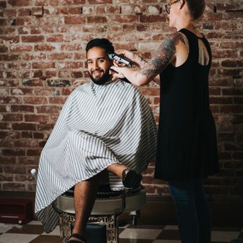Furey's Barbershop  - Myself getting a haircut by the owner Lelyn the day of our wedding. - Barbers Near Me - Salinas, California