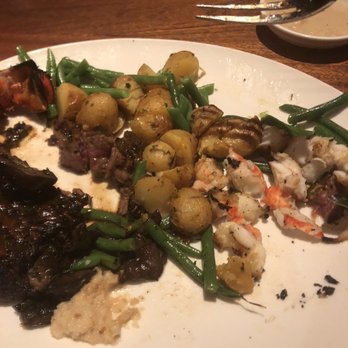 Seasons 52 - Fillet with potatoes green beans wine sauce with mushrooms and lobster tail. - New American Near Me - Burlington, Massachusetts Seasons 52 - Fillet with potatoes green beans wine sauce with mushrooms and lobster tail. - New American Near Me - Burlington, Massachusetts