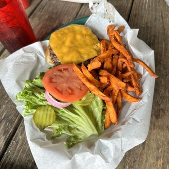 Roadhouse - Cheeseburger with sweet potato fries - Burgers Near Me - Bastrop, Texas Roadhouse - Cheeseburger with sweet potato fries - Burgers Near Me - Bastrop, Texas