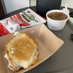 Social Ice Cream & Sandwich Shop - Half of The Big Cheese with Michigan Cherry BBQ chips