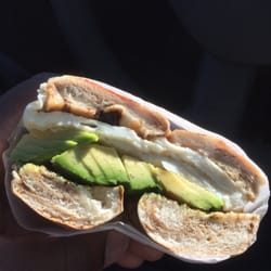 Egg whites, Avacado, on a raisin bagel