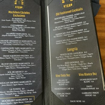 Mochilero Kitchen - Drink menu - Mexican Near Me - Scottsdale, Arizona