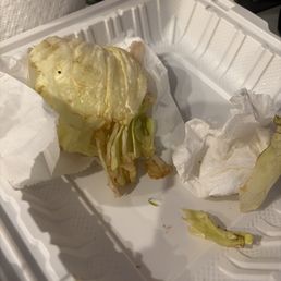 This old lettuce was in my bacon and egg sandwich. This old lettuce was in my bacon and egg sandwich.