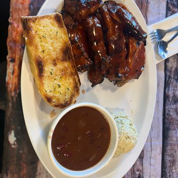 JC’S BBQ - Todays special; ribs and chicken with 2 sides baked beans and potato salad and it comes with garlic bread - Barbeque Near Me - San Jose, California