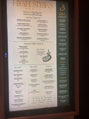 Menu photo 4 High Steaks Vegas Las Vegas, NV
