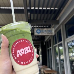 Matcha latte with soy milk