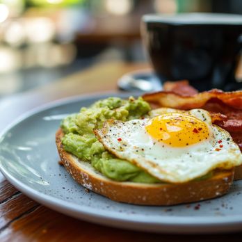 Cafe De L' Opera - Avocado Toast with Egg and Bacon - Coffee & Tea Near Me - San Diego, California Cafe De L' Opera - Avocado Toast with Egg and Bacon - Coffee & Tea Near Me - San Diego, California