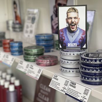 Austin Haircut Co - Reuzel Styling Products on shelf - Hair Salons Near Me - Austin, Texas Austin Haircut Co - Reuzel Styling Products on shelf - Hair Salons Near Me - Austin, Texas