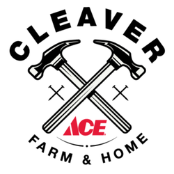 Cleaver Farm & Home - Cleaver Farm & Home logo featuring two black carpenter hammers crossed in an X pattern with the ACE Hardware logo in red cent...
