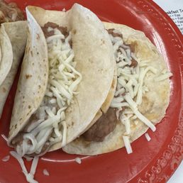 Bean and cheese tacos Bean and cheese tacos