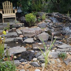 The Garden Retreat - 15' water pondless water feature with two sitting areas