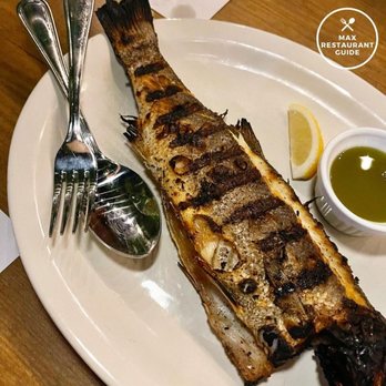 Doya - WHOLE GRILLED BRANZINO $34 extra virgin olive oil, lemon - Turkish Near Me - Miami, Florida Doya - WHOLE GRILLED BRANZINO $34 extra virgin olive oil, lemon - Turkish Near Me - Miami, Florida