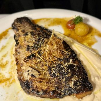 La Noma - BRANZINO  - branzino filet | cauliflower puree | tomato confit basil pesto| lemon zest - Steakhouses Near Me - Fort Lee, New Jersey