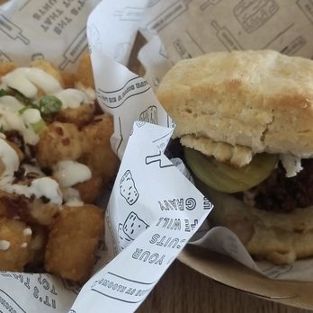 The Biscuit Bar - Fancy Chicken Biscuit and Fully Loaded Tater Tots - Breakfast & Brunch Near Me - Arlington, Texas The Biscuit Bar - Fancy Chicken Biscuit and Fully Loaded Tater Tots - Breakfast & Brunch Near Me - Arlington, Texas